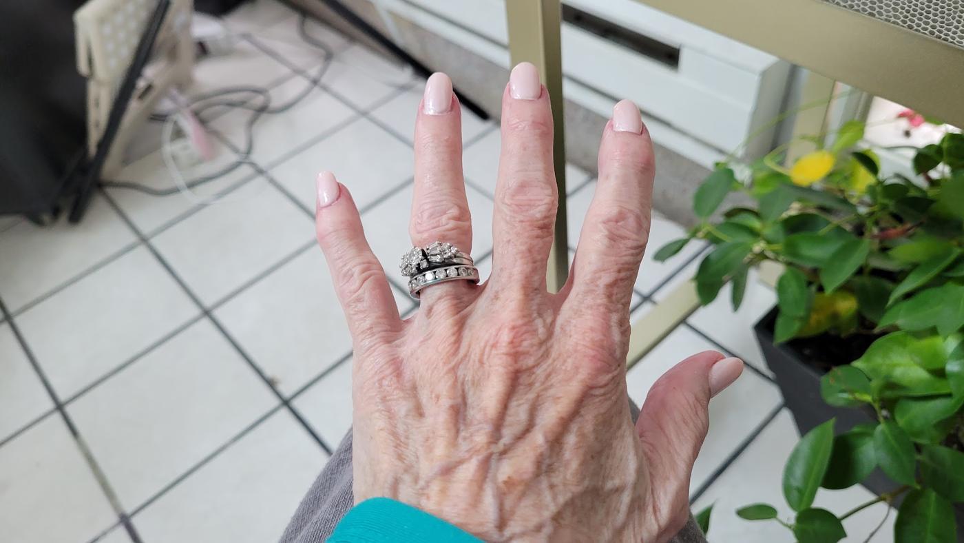 Finished soft pink manicure